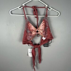 NWT Forever 21  Butterfly Embellished Bralette XS